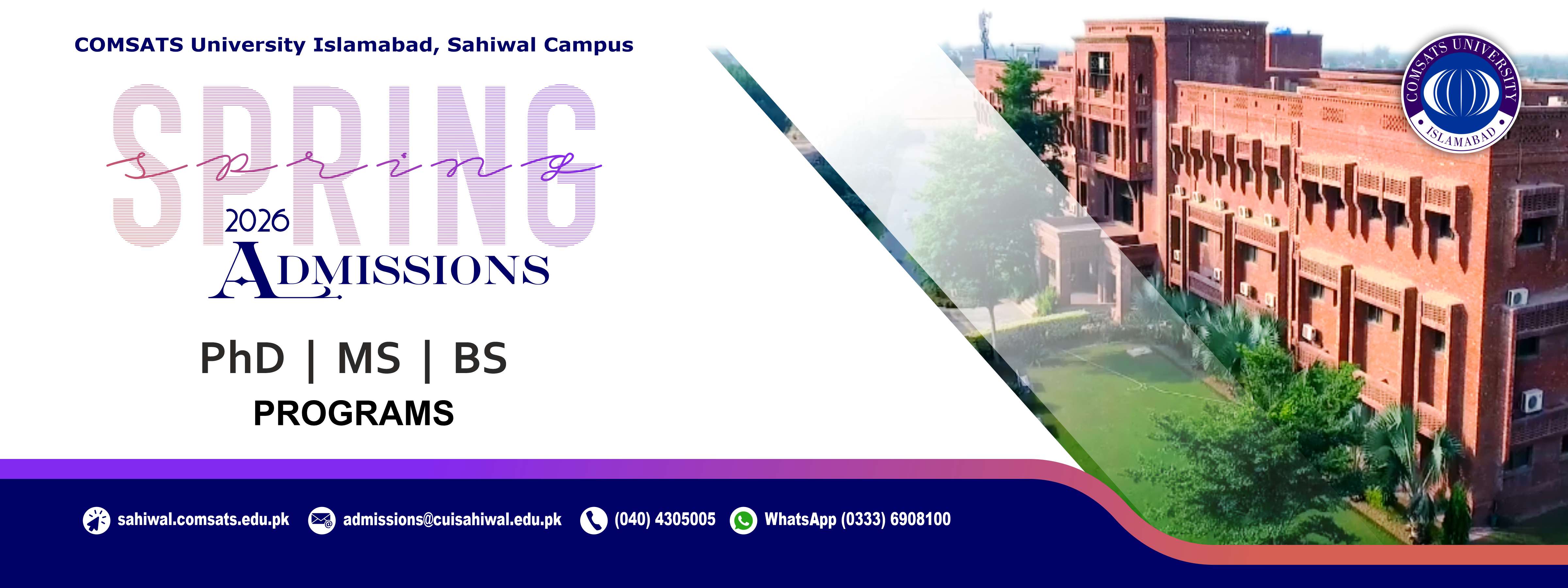 Admissions Spring 2026